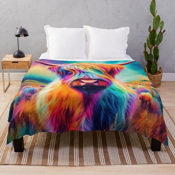Item preview, Morris Psychedelic Highland Cow Portrait designed and sold by didgiart.