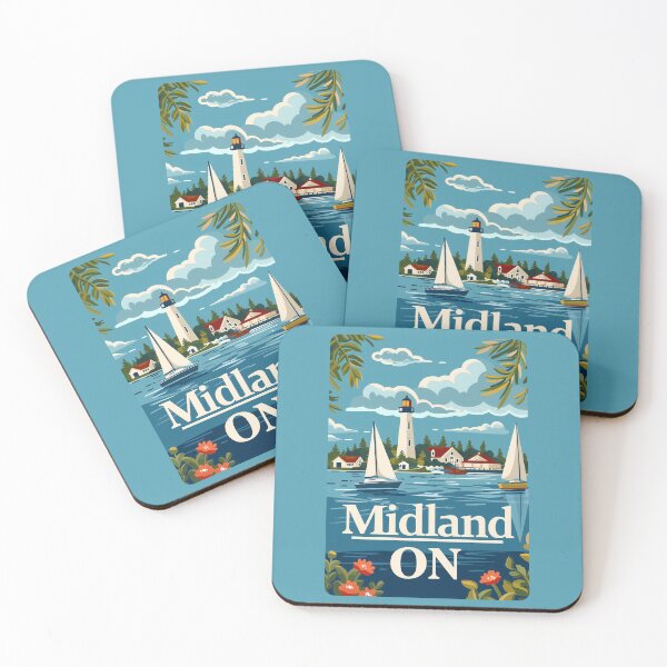 Item preview, Midland ON Lighthouse & Bayfront Travel Art Ontario Canada Great Lakes designed and sold by meganohm.