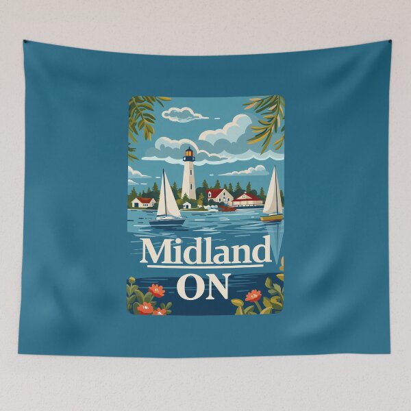 Item preview, Midland ON Lighthouse & Bayfront Travel Art Ontario Canada Great Lakes designed and sold by meganohm.