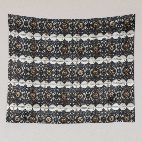 Item preview, Steampunk Black Lace Pattern designed and sold by bloomingvine.