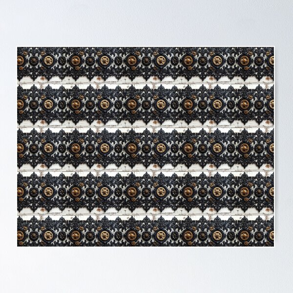 Item preview, Steampunk Black Lace Pattern designed and sold by bloomingvine.