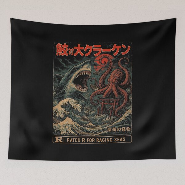 Item preview, Shark vs Kraken – Deep Sea Horror Battle Tee designed and sold by DreamCraze.