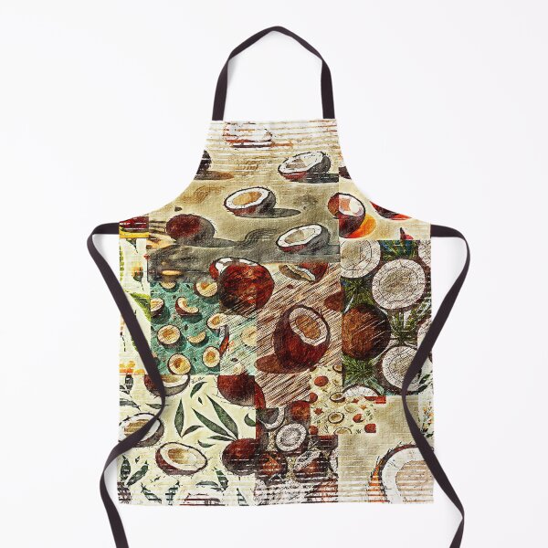 Item preview, Tropical Coconut Patchwork Collage designed and sold by Hen-C-Art.
