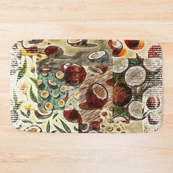 Item preview, Tropical Coconut Patchwork Collage  designed and sold by Hen-C-Art.