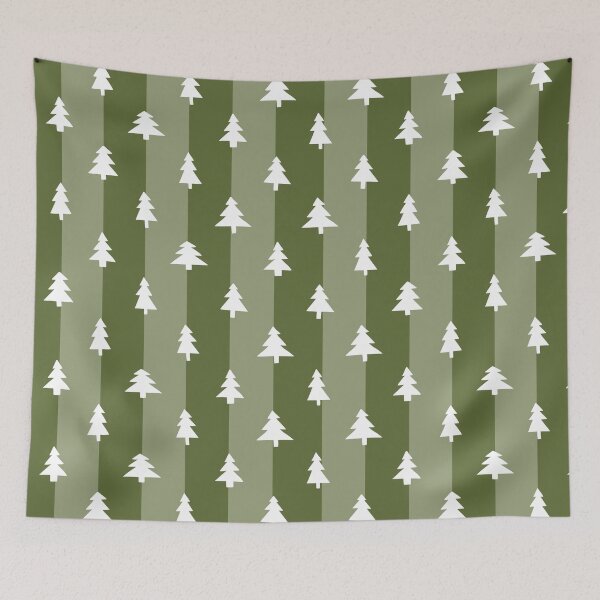 Item preview, Olive Green Christmas Trees Pattern Stripes designed and sold by OneThreeSix.