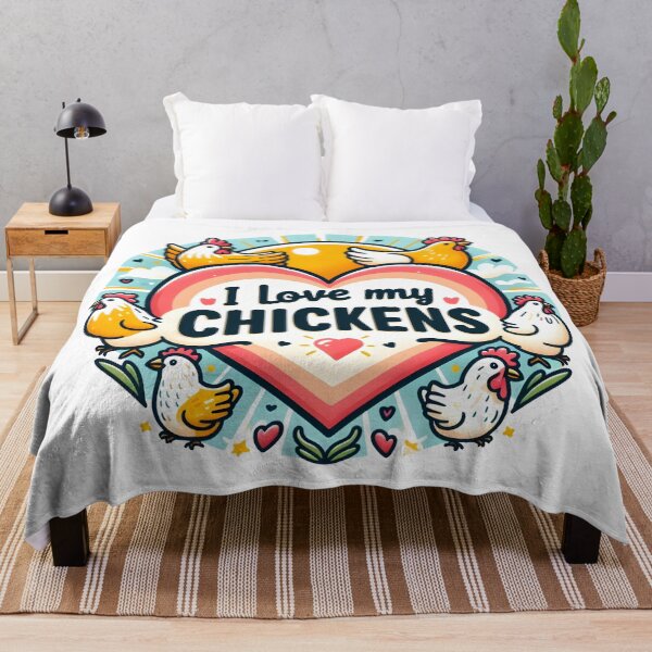 Item preview, I Love My Chickens Cute Heart and Sunshine Chicken Art. designed and sold by The-T-In-Retro.