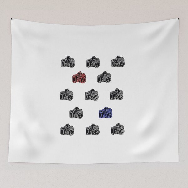 Item preview, Multi Camera Pattern Black, Red, Blue designed and sold by qlobba.