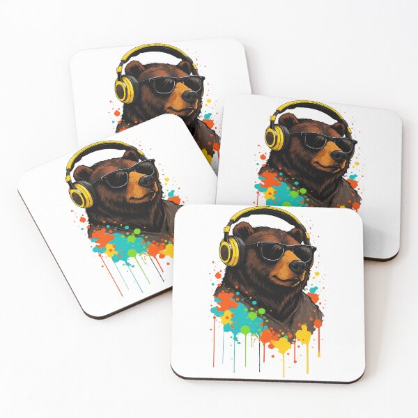 Item preview, Cool Bear with Headphones Pop Art designed and sold by Animarisca.