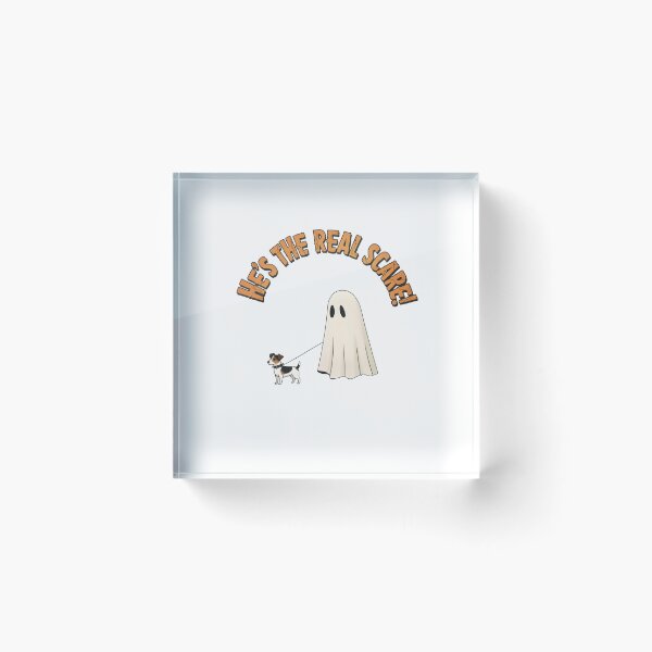 Item preview, He's The Real Scare! - Dog & Ghost Halloween designed and sold by Przecinak.