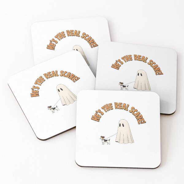 Item preview, He's The Real Scare! - Dog & Ghost Halloween designed and sold by Przecinak.