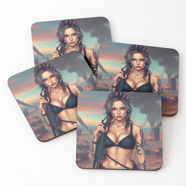 Item preview,  Apocalypse soldier girl illustration designed and sold by Vintage Designs +.
