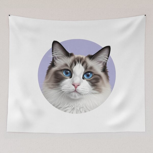 Item preview, Ragdoll Cat Blue Eyes Feline Portrait designed and sold by k3rstman1.