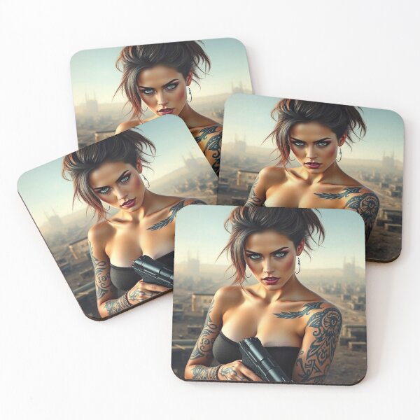 Item preview,  Apocalypse soldier girl illustration designed and sold by Vintage Designs +.