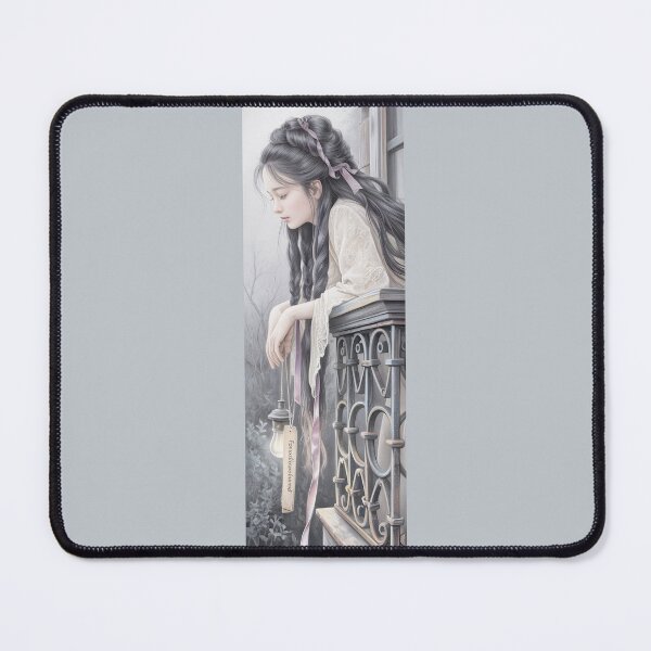 Item preview, Romantic Maiden With Lantern, Vintage Balcony Art By Merch, Limited Edition designed and sold by COOPERFRINK.