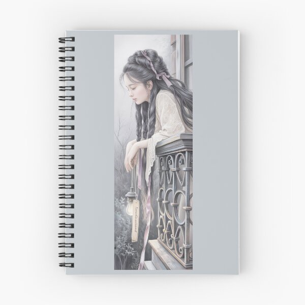 Item preview, Romantic Maiden With Lantern, Vintage Balcony Art By Merch, Limited Edition designed and sold by COOPERFRINK.