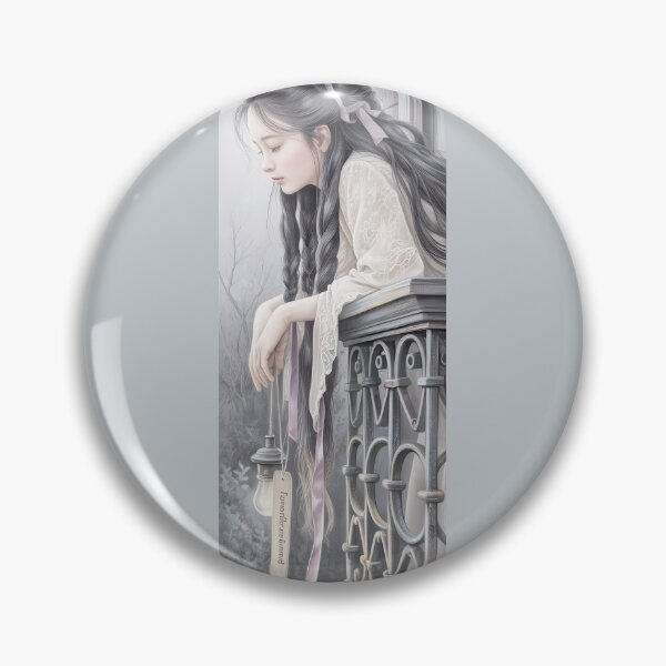 Item preview, Romantic Maiden With Lantern, Vintage Balcony Art By Merch, Limited Edition designed and sold by COOPERFRINK.