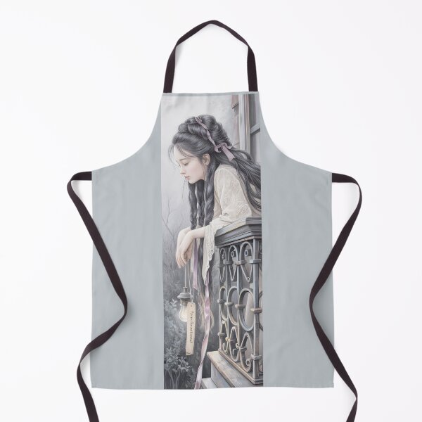 Item preview, Romantic Maiden With Lantern, Vintage Balcony Art By Merch, Limited Edition designed and sold by COOPERFRINK.