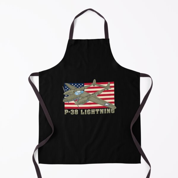 Item preview, P-38 Lightning WW2 Fighter Plane Patriotic USA Flag designed and sold by MilitaryMart.