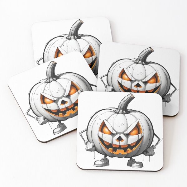 Item preview, Spooky White Pumpkin with Attitude - Halloween Cartoon Art designed and sold by JaaGo PopLab.