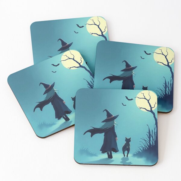 Item preview, Moonlit Witch and Her Cat designed and sold by ArtComixHaven.
