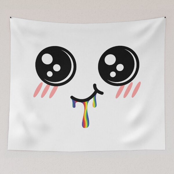 Item preview, Cute kawaii smiley rainbow drooling face designed and sold by BlushyPrint.