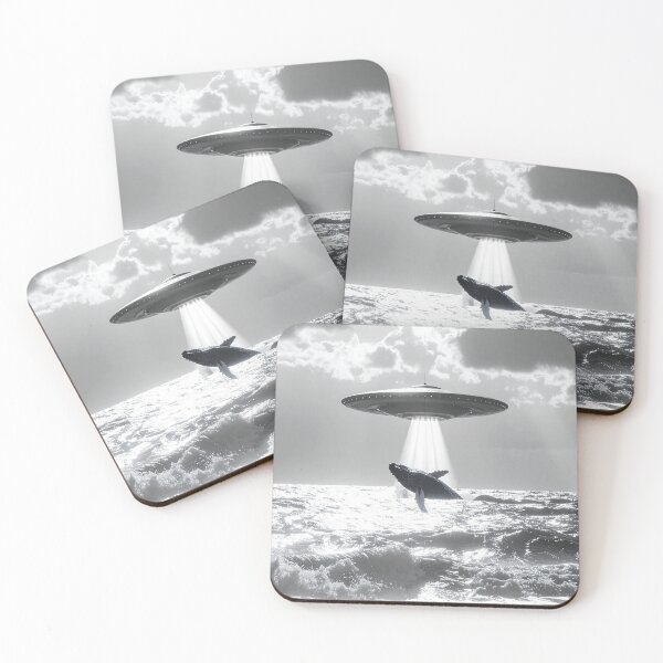 Item preview, Whale Abduction in Black and White designed and sold by CosmicHerd.