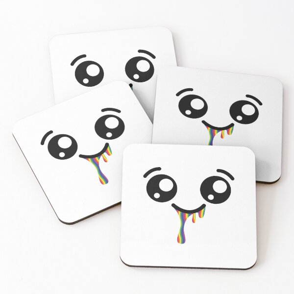 Item preview, Adorable kawaii smiley rainbow drooling face designed and sold by BlushyPrint.