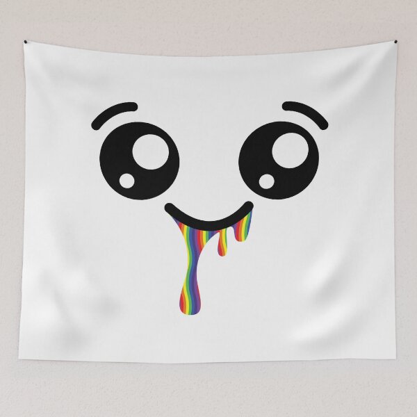 Item preview, Adorable kawaii smiley rainbow drooling face designed and sold by BlushyPrint.