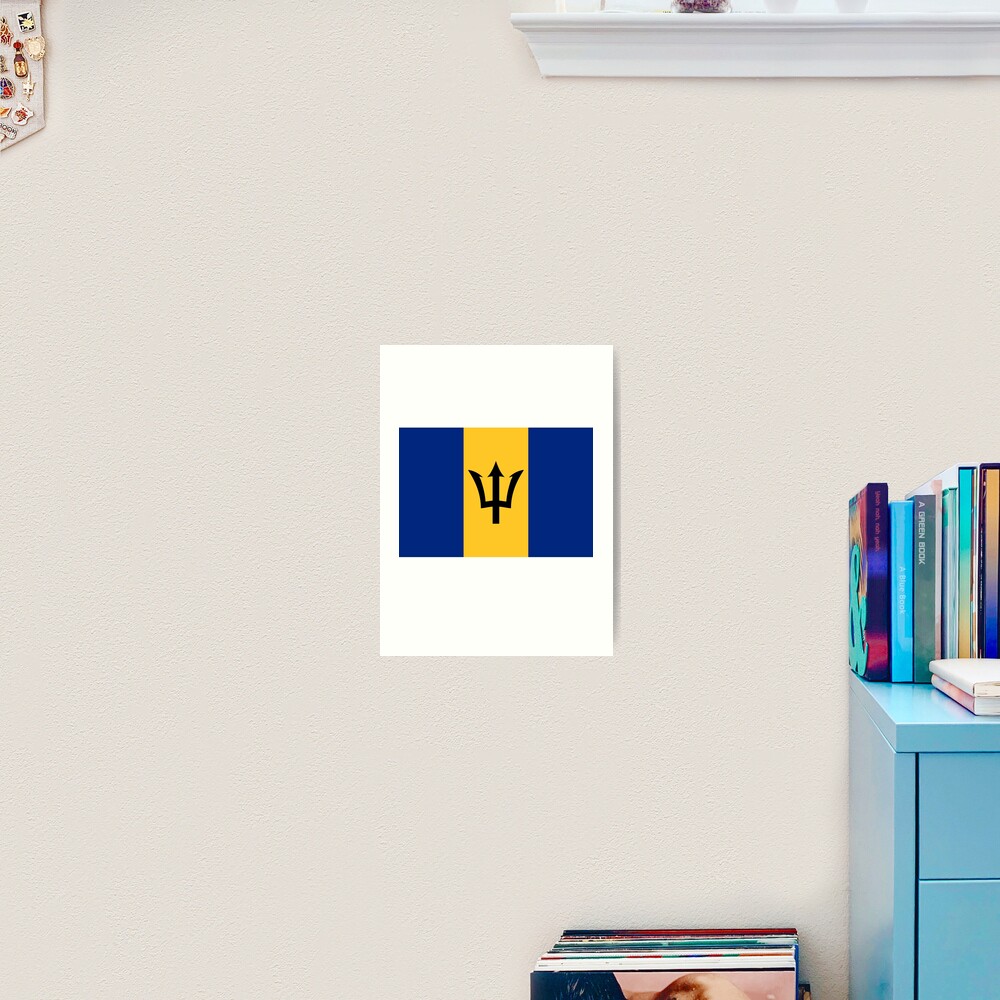 Barbados Flag Flags Of World Geography Vexillology Art Print For Sale By Kingclothes Redbubble
