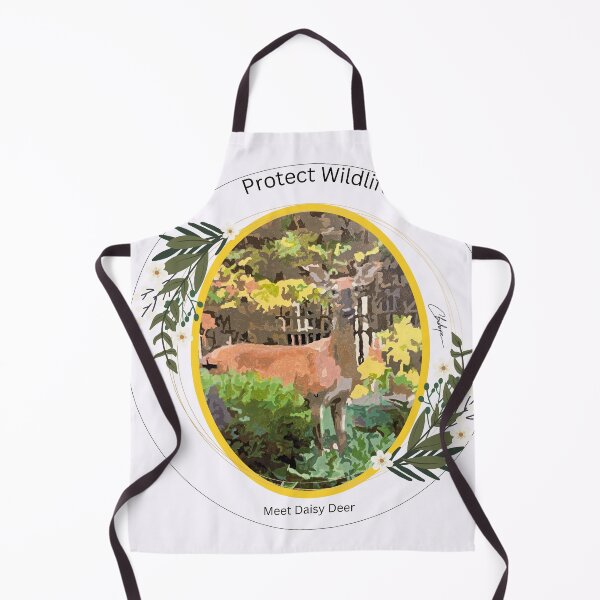Item preview, Daisey Deer posing for her picture by the pond designed and sold by Whiskered Garden Studio.