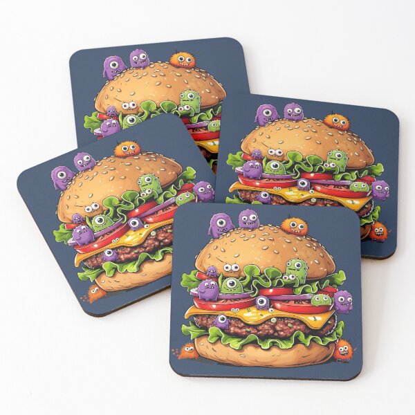 Item preview, Little Monsters Halloween Burger | Spooky Cute Foodie Kawaii Design designed and sold by petpuppymania.