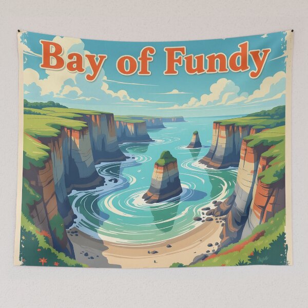 Item preview, Bay of Fundy: Vintage-Style Painterly Travel Poster designed and sold by LSVart.