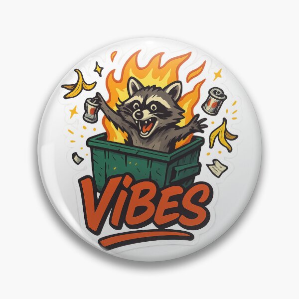 Item preview, Vibes — Raccoon Dumpster Fire (Trash Panda Chaos) designed and sold by BadaBingBear.