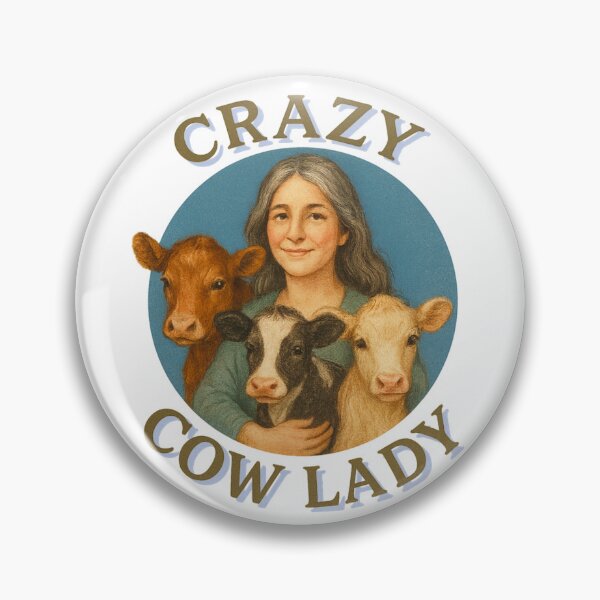 Item preview, Crazy Cow Lady vintage retro style designed and sold by Chrischavers.