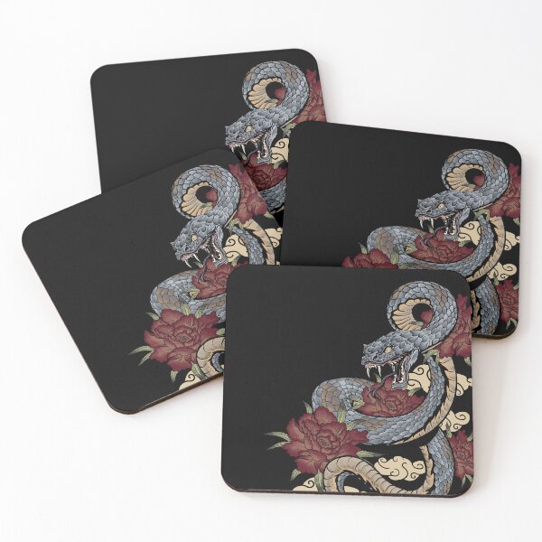 Item preview, hand drawn vector illustration of snake and flowers. designed and sold by JOTCH.art.