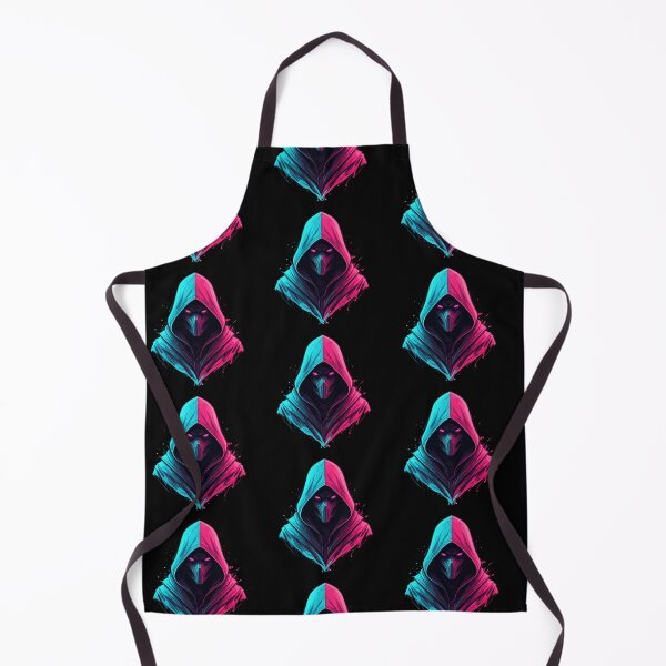 Item preview, Neon Hooded Figure – Cyberpunk Glitch Art in Fuchsia and Cyan on Black Background designed and sold by PixelVibe782.