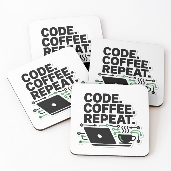 Item preview, Code Coffee Repeat designed and sold by PrintStudioLK.