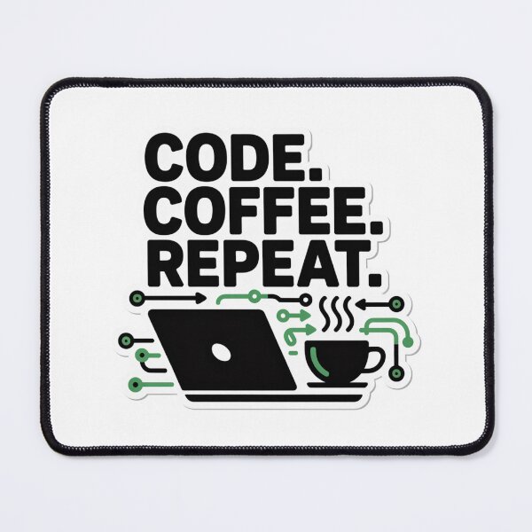 Item preview, Code Coffee Repeat designed and sold by PrintStudioLK.