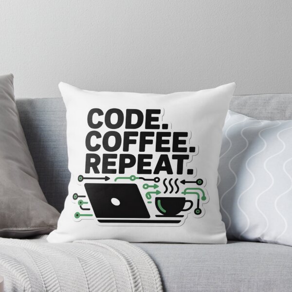 Item preview, Code Coffee Repeat designed and sold by PrintStudioLK.