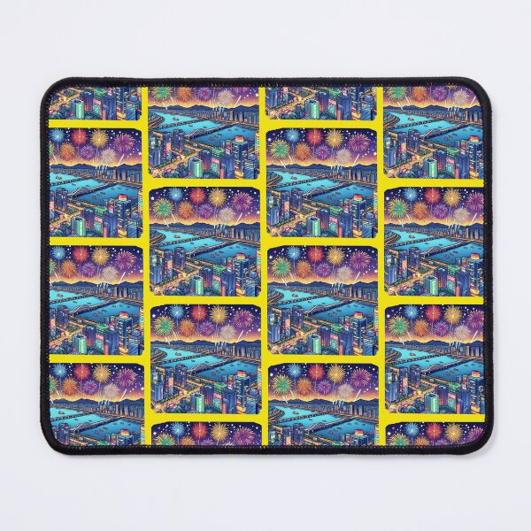 Item preview, Han River Fireworks – 3D Cute Comic Sketch , designed and sold by PaintMeWorld.