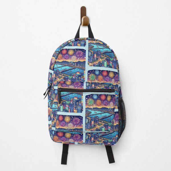 Item preview, Han River Fireworks – 3D Cute Comic Sketch , designed and sold by PaintMeWorld.