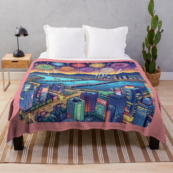 Item preview, Han River Fireworks – 3D Cute Comic Sketch ,  designed and sold by PaintMeWorld.