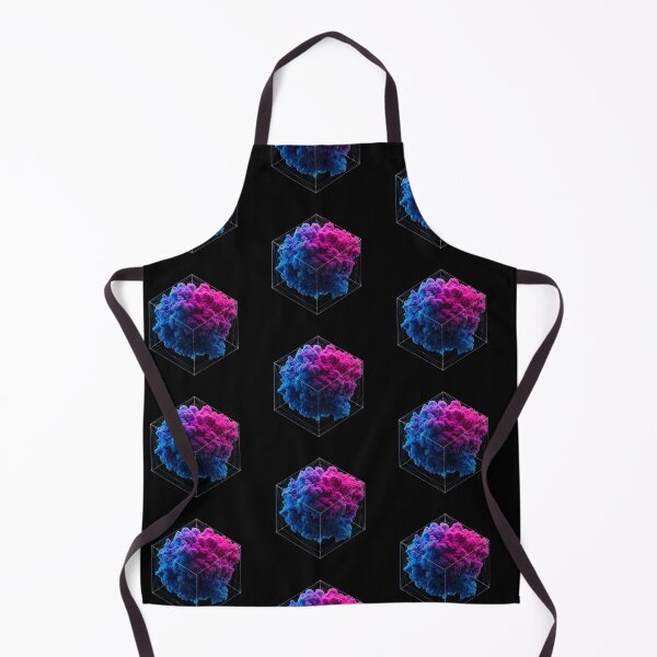 Item preview, Futuristic Polygonal Cube with Flowing Neon Particles – Abstract 3D Wireframe Design in Blue and Magenta designed and sold by PixelVibe782.
