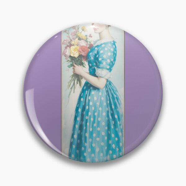 Item preview, Vintage Lady With Polka Dot Dress And Flowers By Merch, Limited Edition designed and sold by HERIBERTOMARTHA.