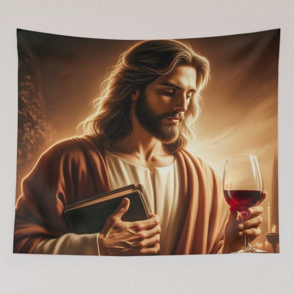 Item preview, Jesus holding wine glass designed and sold by JesusClub.