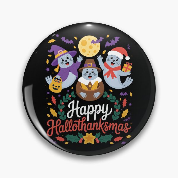 Item preview, Seal Thanksgiving Merry Christmas Happy Hallothanksmas Seal designed and sold by Gogetgiggles.