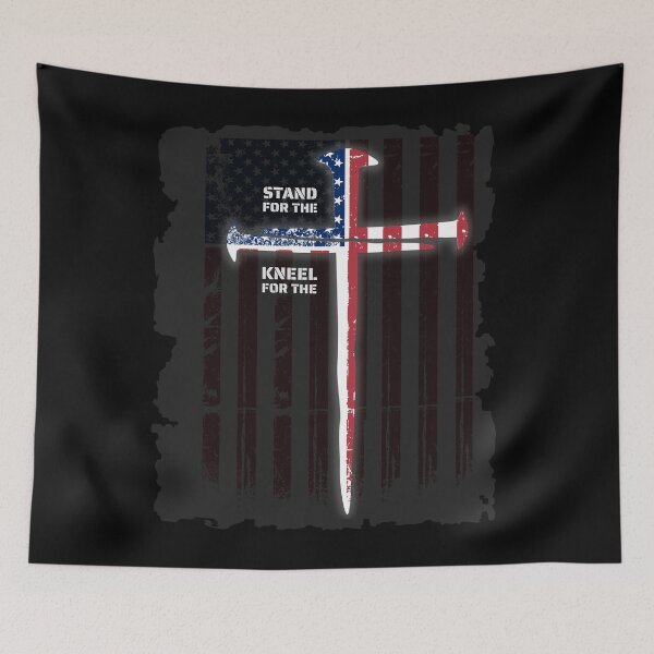 Item preview, Nail Cross US American Flag Stand Kneel for the Cross designed and sold by GFamilyC.