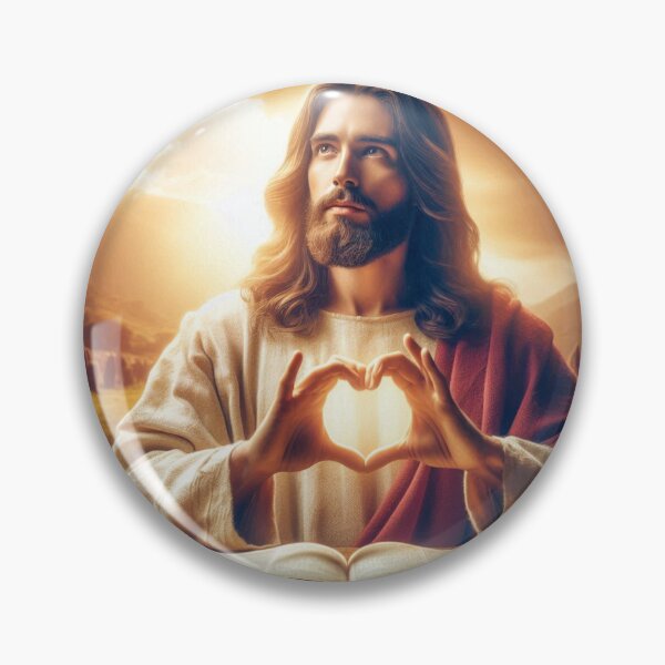 Item preview, Jesus with Heart hands and bible designed and sold by JesusClub.