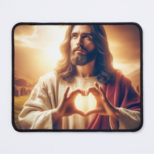 Item preview, Jesus with Heart hands and bible designed and sold by JesusClub.