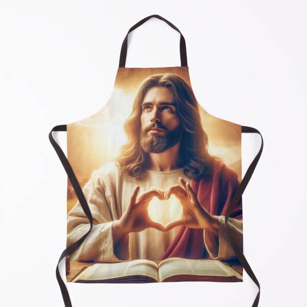 Item preview, Jesus with Heart hands and bible designed and sold by JesusClub.